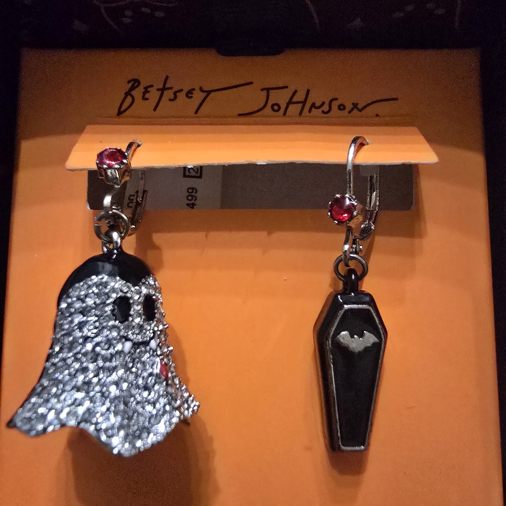 Betsey Johnson Ghost and Coffin Earrings